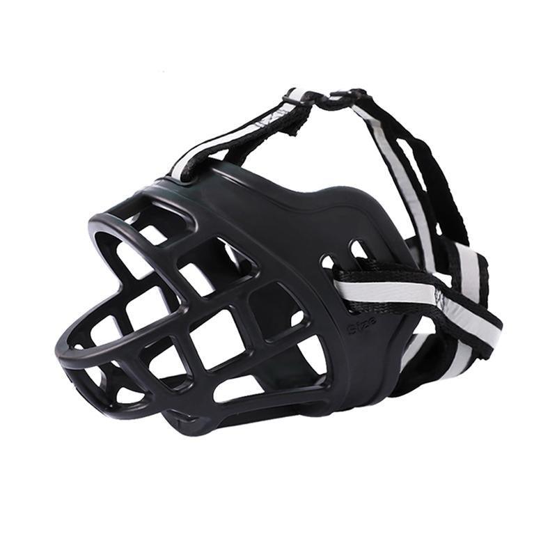 6 Sizes Adjustable Pet Dog No Bite Silicone Basket Muzzle Cage Mouth Mesh Cover - 1# V528-MH00453-01-829234