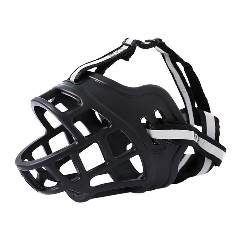 6 Sizes Adjustable Pet Dog No Bite Silicone Basket Muzzle Cage Mouth Mesh Cover - 1# V528-MH00453-01-829234