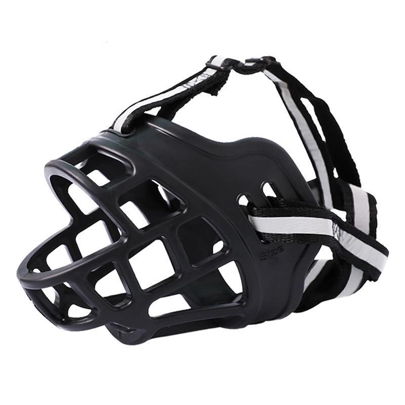 6 Sizes Adjustable Pet Dog No Bite Silicone Basket Muzzle Cage Mouth Mesh Cover - 1# V528-MH00453-01-829234