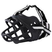 6 Sizes Adjustable Pet Dog No Bite Silicone Basket Muzzle Cage Mouth Mesh Cover - 1# V528-MH00453-01-829234