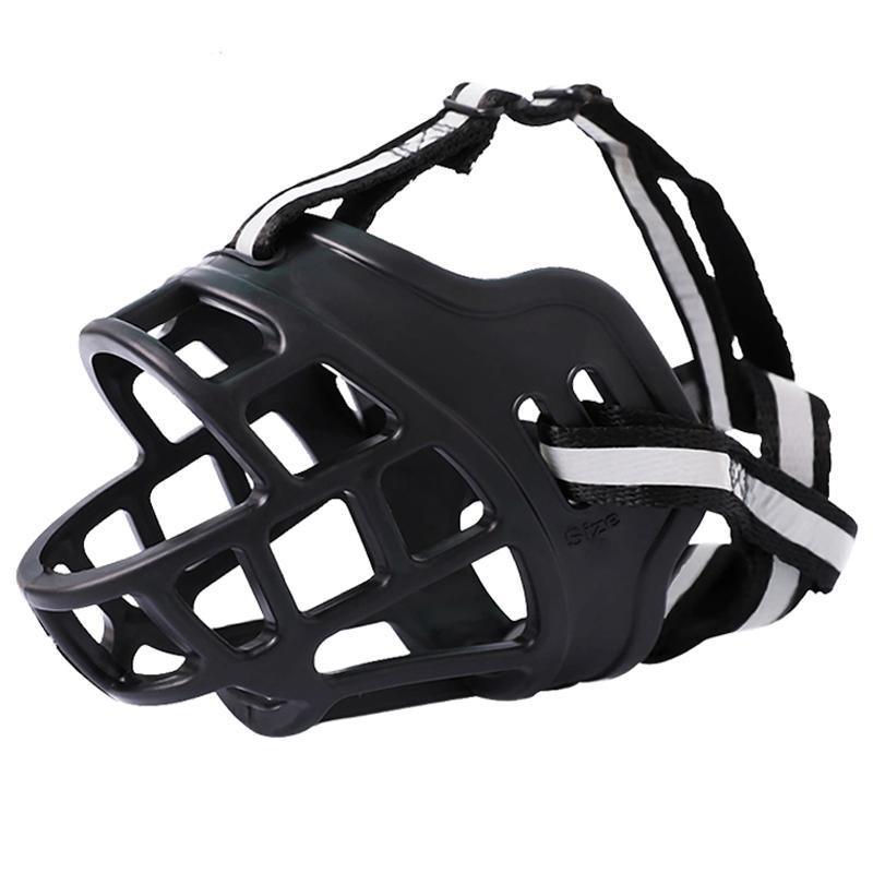 6 Sizes Adjustable Pet Dog No Bite Silicone Basket Muzzle Cage Mouth Mesh Cover - 1# V528-MH00453-01-829234