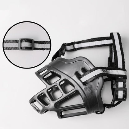 6 Sizes Adjustable Pet Dog No Bite Silicone Basket Muzzle Cage Mouth Mesh Cover - 2# V528-MH00454-02-245131