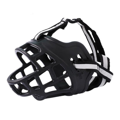 6 Sizes Adjustable Pet Dog No Bite Silicone Basket Muzzle Cage Mouth Mesh Cover - 4# V528-MH00456-04-120516