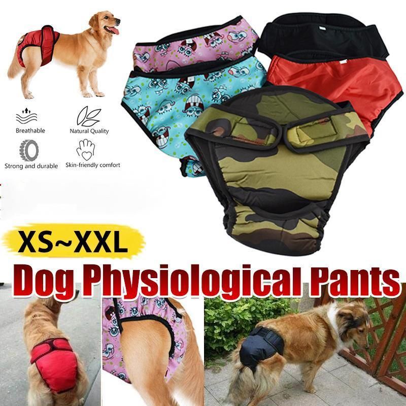 Washable Female Pet Dog Cat Nappy Diaper Physiological Pants Panties Underwear Red - XS V528-MH00459-RED-XS-555535