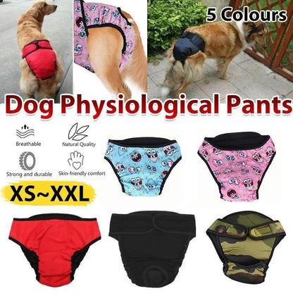 Washable Female Pet Dog Cat Nappy Diaper Physiological Pants Panties Underwear Red - M V528-MH00461-RED-M-991527