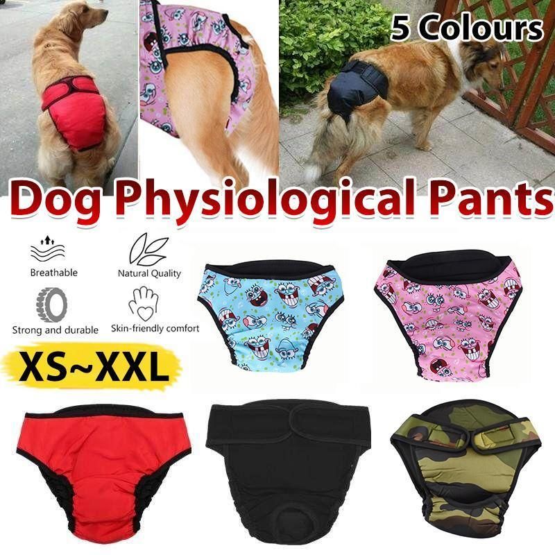 Washable Female Pet Dog Cat Nappy Diaper Physiological Pants Panties Underwear Red - L V528-MH00462-RED-L-961487
