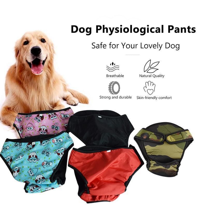 Washable Female Pet Dog Cat Nappy Diaper Physiological Pants Panties Underwear Red - XL V528-MH00463-RED-XL--270976