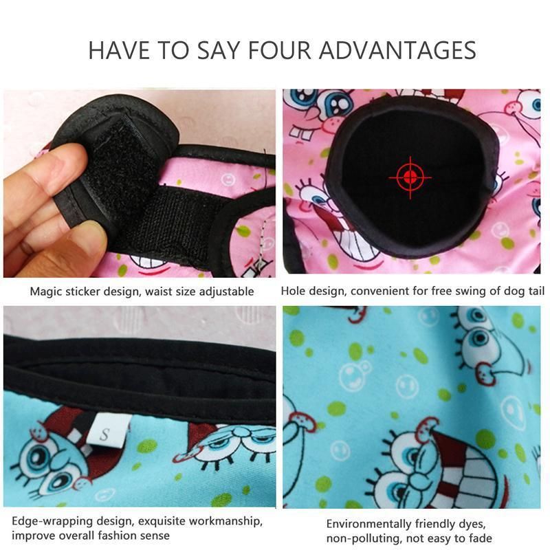 Washable Female Pet Dog Cat Nappy Diaper Physiological Pants Panties Underwear Red - XL V528-MH00463-RED-XL--270976