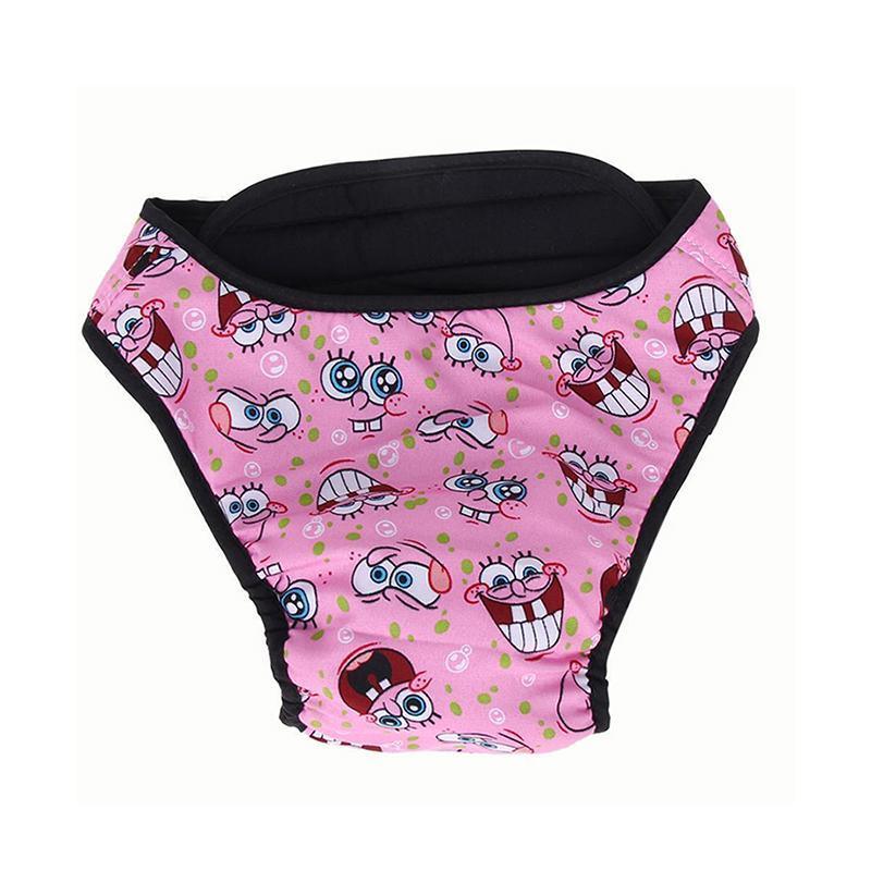 Washable Female Pet Dog Cat Nappy Diaper Physiological Pants Panties Underwear Pink - S V528-MH00466-PINK-S-823633