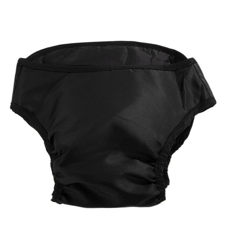 Washable Female Pet Dog Cat Nappy Diaper Physiological Pants Panties Underwear Black - S V528-MH00478-BLACK-S-137821