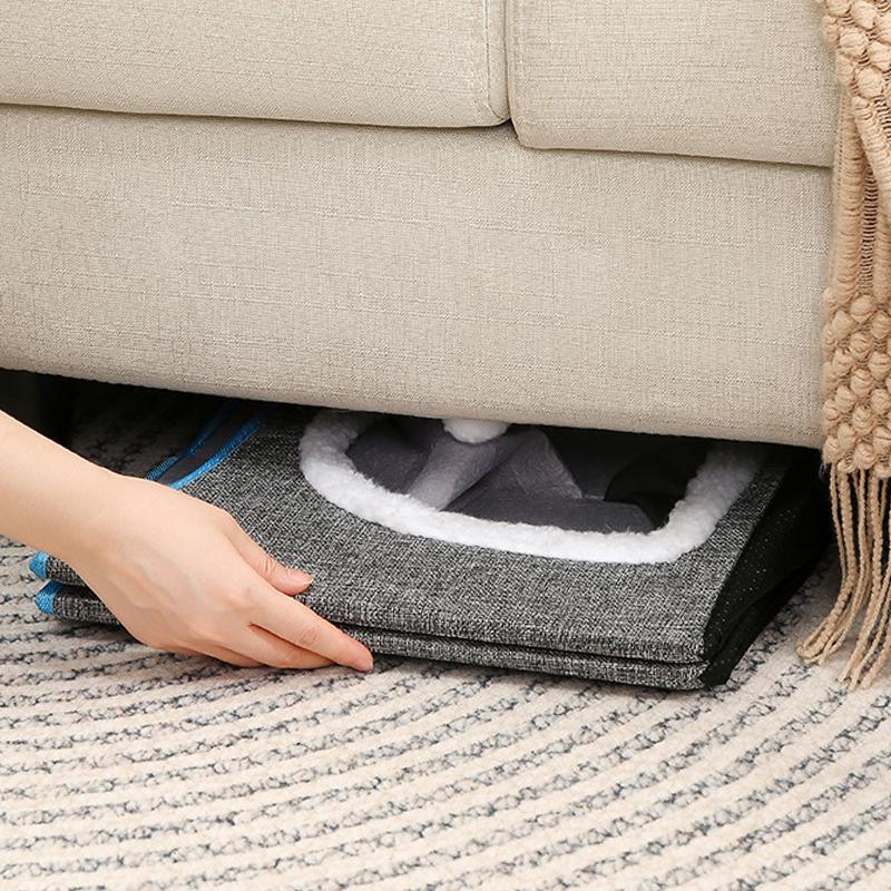 Foldable Pet Cat Calming Bed Hideaway Interactive House Nest Scratching Board - Dark Grey V528-MH00490-DARKGREY-998812