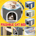 Foldable Pet Cat Calming Bed Hideaway Interactive House Nest Scratching Board - Light Green V528-MH00492-LIGHTGREEN-265320