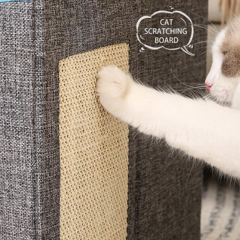 Foldable Pet Cat Calming Bed Hideaway Interactive House Nest Scratching Board - Light Green V528-MH00492-LIGHTGREEN-265320