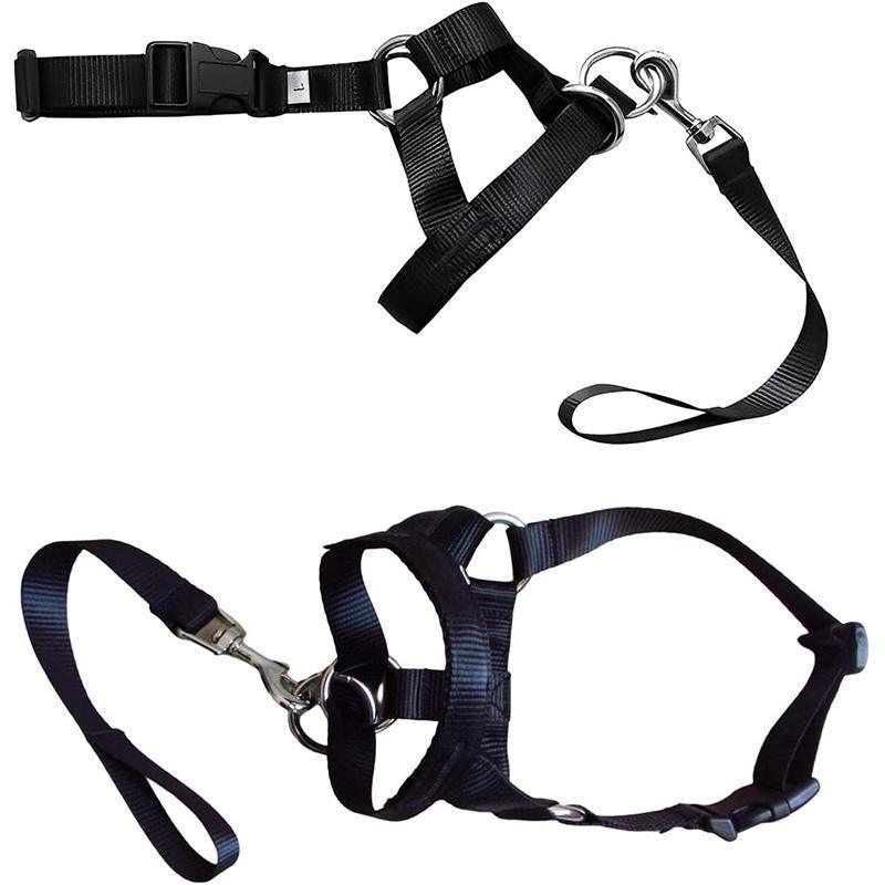 Black Dog Training Head Collar Halter Stop Pulling Training Tool Harness Strap Leader - L V528-MH00506-BLACK-L-675445