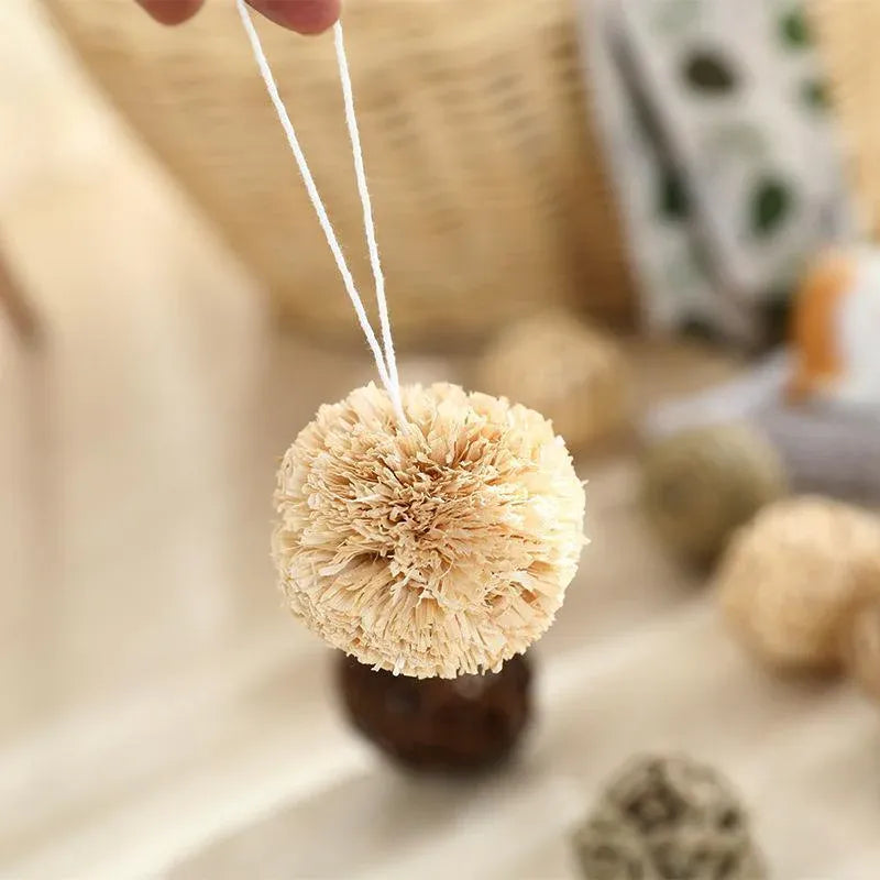 4/5PCS Pet Balls Rabbit Toys Bunny Straw Rattan Woven Chewing Ball Biting Toys - 4PCS