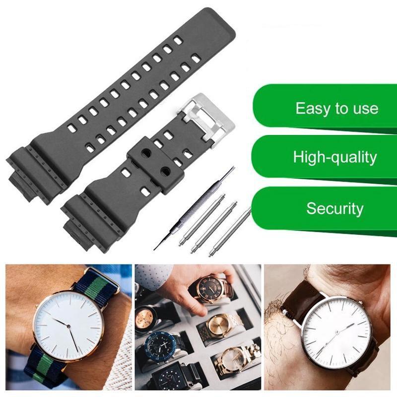 16mm TPU Watch Strap Compatible with G Series GA100 G8900 GW8900 with Tool Pins - Dark Blue V528-MH00533-DARKBLUE-830944