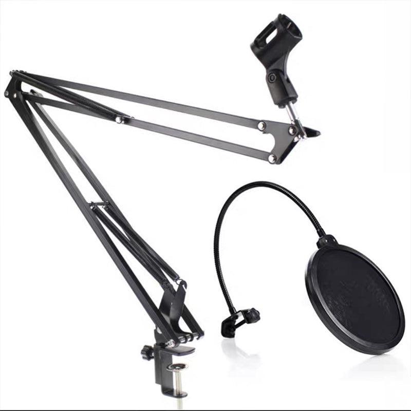 Microphone Suspension Boom Arm Desktop Stand Mic Holder Mount and Pop Filter - Mic Stand with Pop Filter V528-MICHOLDER-B-605527