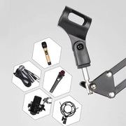 Microphone Suspension Boom Arm Desktop Stand Mic Holder Mount and Pop Filter - Mic Stand with Pop Filter V528-MICHOLDER-B-605527
