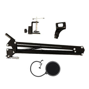 Microphone Suspension Boom Arm Desktop Stand Mic Holder Mount and Pop Filter - Mic Stand with Pop Filter V528-MICHOLDER-B-605527