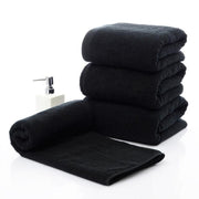 Black Cotton Towel 35x75cm Soft Thick Absorbent Bath Gym Travel Use V528-MICROFIBERTOWEL-525056