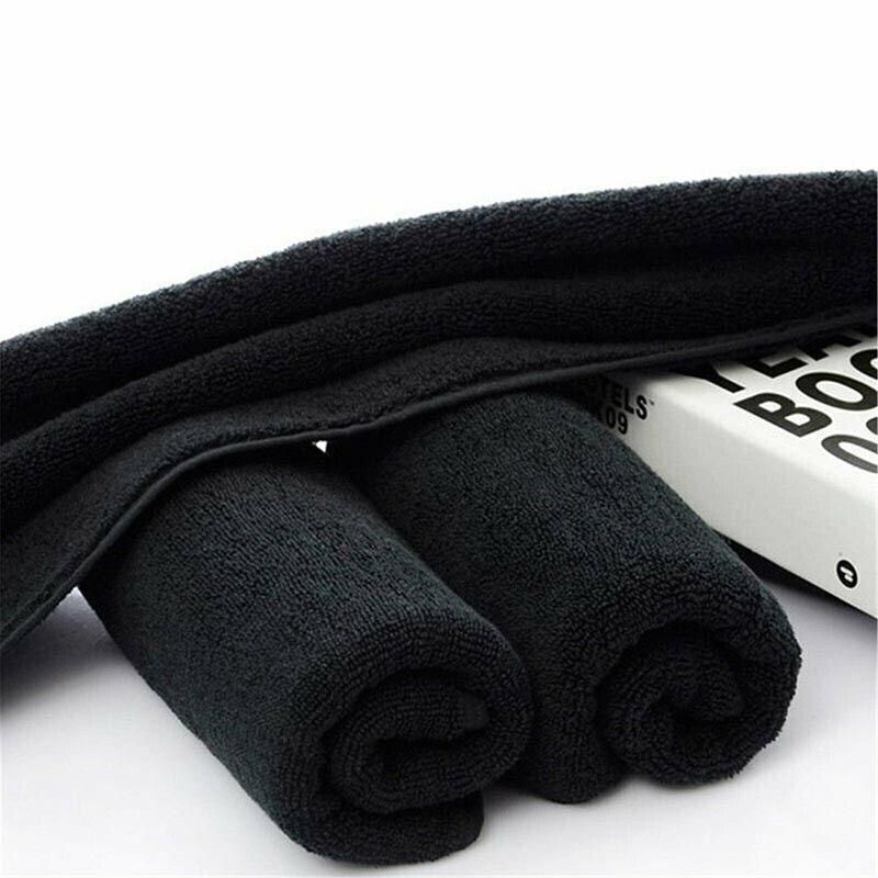 Black Cotton Towel 35x75cm Soft Thick Absorbent Bath Gym Travel Use V528-MICROFIBERTOWEL-525056