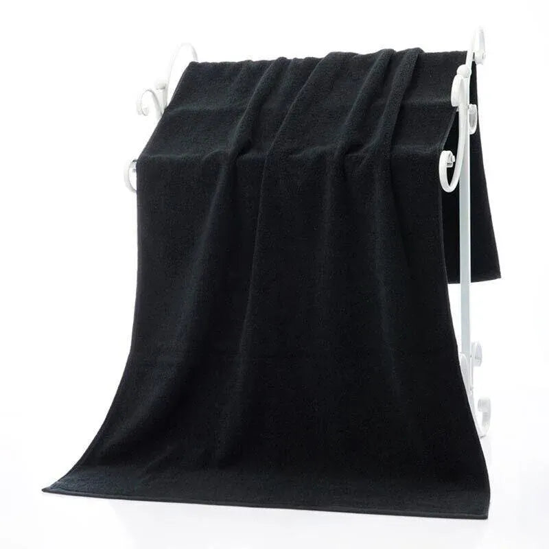 Black Cotton Towel 35x75cm Soft Thick Absorbent Bath Gym Travel Use V528-MICROFIBERTOWEL-525056