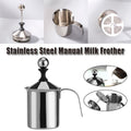 400ml Stainless Steel Manual Milk Frother Double Mesh Strainer Frothing Pitcher V528-MILK-FROTHER-304-400CC-957841