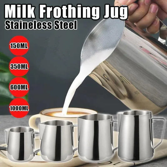 150-1000Ml Stainless Steel Milk Coffee Jug Latte Espresso Frothing Scale Pitcher - 350ML V528-MILKCOFFEEJUG-350ML-597471