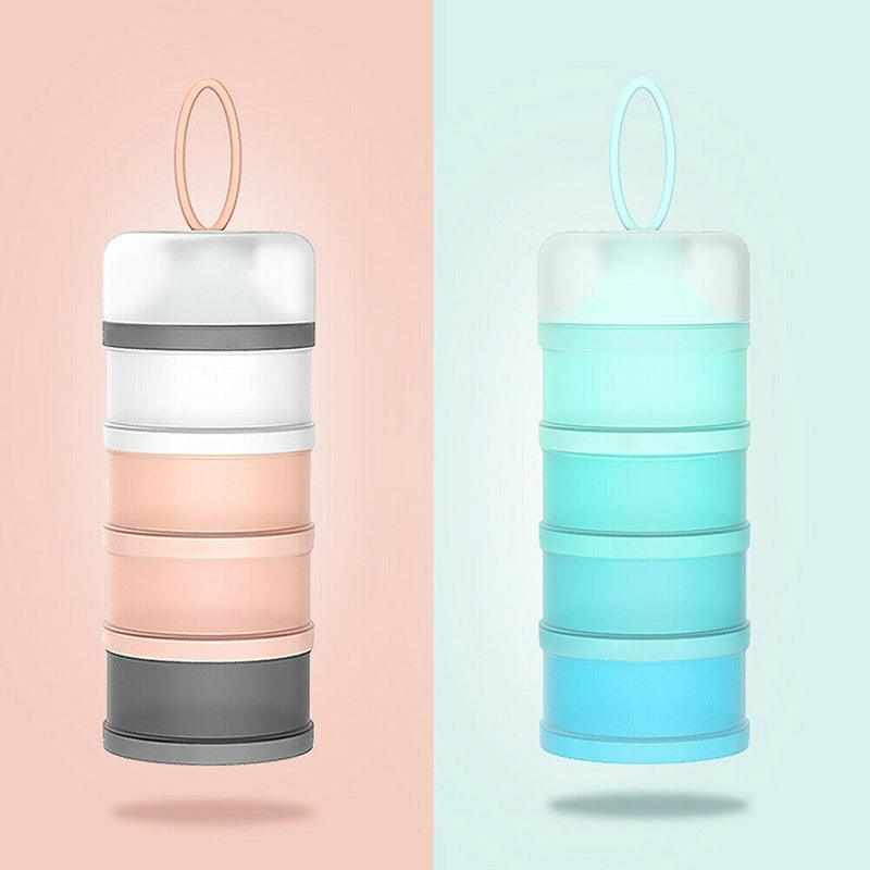 4-Layer Milk Powder Dispenser Bottle Container Food Storage Box Portable Stackable - Blue V528-MILKPOWDERBO-BLUE-322441