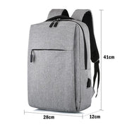 Waterproof Laptop Backpack Bag for Men Women School Travel Business Use - Grey 2 Zipper V528-MILLETBACKPACK-DOUBLE-GREY-48016
