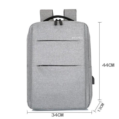 Waterproof Laptop Backpack Bag for Men Women School Travel Business Use - Grey 2 Zipper V528-MILLETBACKPACK-DOUBLE-GREY-48016