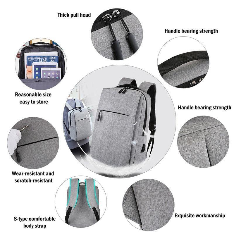 Waterproof Laptop Backpack Bag for Men Women School Travel Business Use - Grey 1 Zipper V528-MILLETBACKPACK-SINGLE-GREY-28363