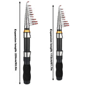 Portable Mini Fishing Rod Fishing Gear Compact Travel Rods for Outdoor Sports - 235cm V528-MINI-ROD-BLACK-230CM-861288