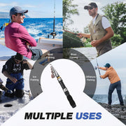 Portable Mini Fishing Rod Fishing Gear Compact Travel Rods for Outdoor Sports - 235cm V528-MINI-ROD-BLACK-230CM-861288