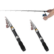 Portable Mini Fishing Rod Fishing Gear Compact Travel Rods for Outdoor Sports - 235cm V528-MINI-ROD-BLACK-230CM-861288