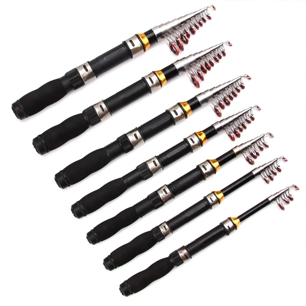 Portable Mini Fishing Rod Fishing Gear Compact Travel Rods for Outdoor Sports - 235cm V528-MINI-ROD-BLACK-230CM-861288