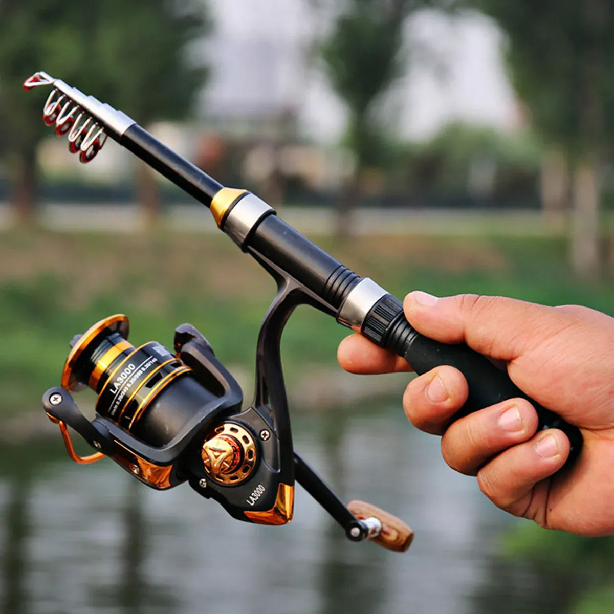 Portable Mini Fishing Rod Fishing Gear Compact Travel Rods for Outdoor Sports - 235cm V528-MINI-ROD-BLACK-230CM-861288