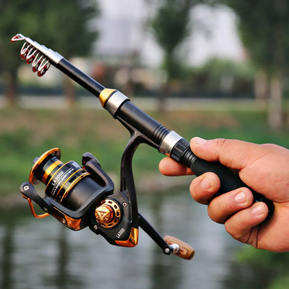 Portable Mini Fishing Rod Fishing Gear Compact Travel Rods for Outdoor Sports - 235cm V528-MINI-ROD-BLACK-230CM-861288