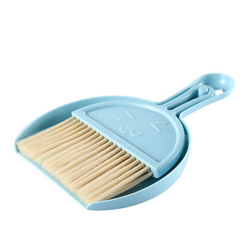 Mini Desktop Sweep Cleaning Brush Keyboard Brush Small Broom Dustpan Set - Blue V528-MINIBROOM-BLUE-73022