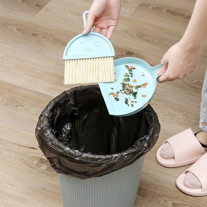 Mini Desktop Sweep Cleaning Brush Keyboard Brush Small Broom Dustpan Set - Green V528-MINIBROOM-GREEN-91678