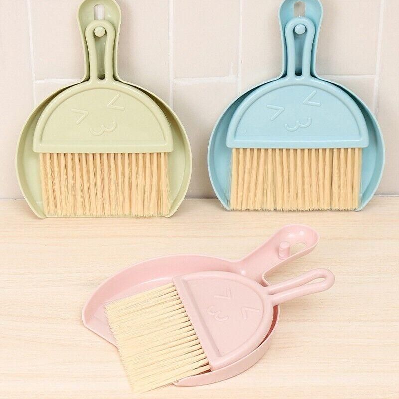 Mini Desktop Sweep Cleaning Brush Keyboard Brush Small Broom Dustpan Set - Green V528-MINIBROOM-GREEN-91678