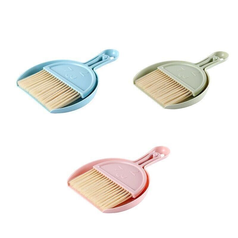 Mini Desktop Sweep Cleaning Brush Keyboard Brush Small Broom Dustpan Set - Pink V528-MINIBROOM-PINK-75435