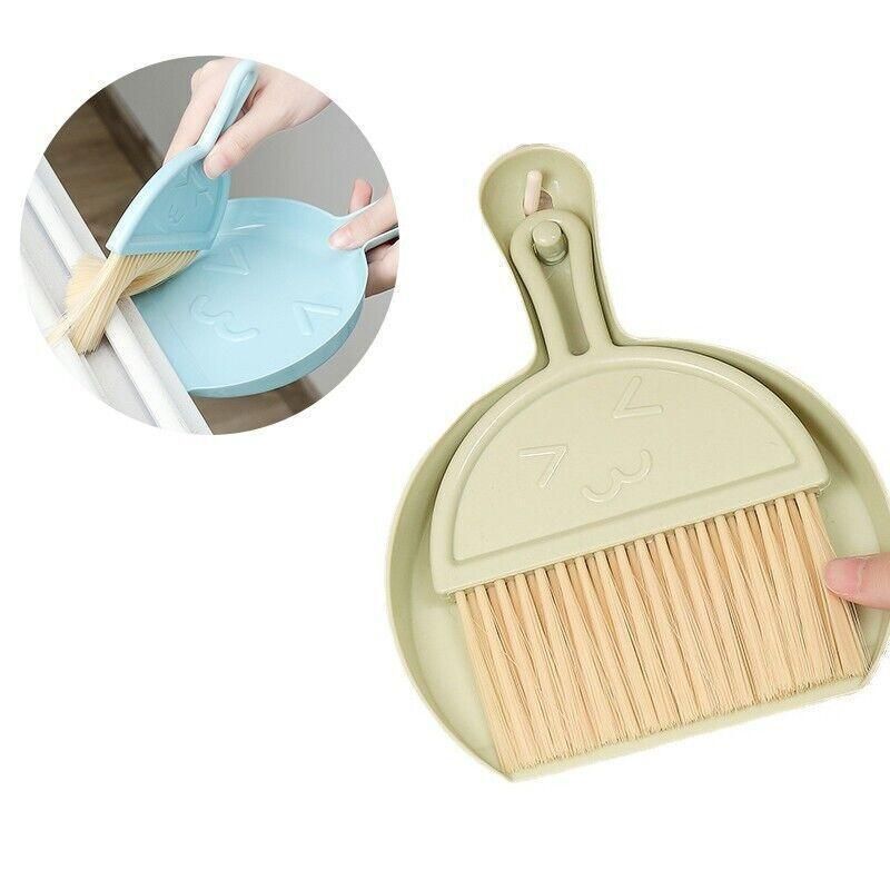 Mini Desktop Sweep Cleaning Brush Keyboard Brush Small Broom Dustpan Set - Pink V528-MINIBROOM-PINK-75435