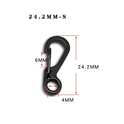 10X Mini Alloy Carabiner Keychain Durable Snap Spring Clip Hook - Black V528-MINICARABINER-BLACK-259175