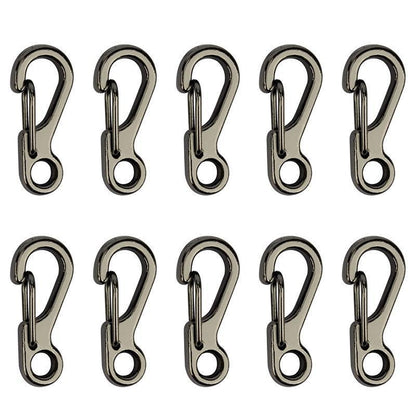 10X Mini Alloy Carabiner Keychain Durable Snap Spring Clip Hook - Black V528-MINICARABINER-BLACK-259175