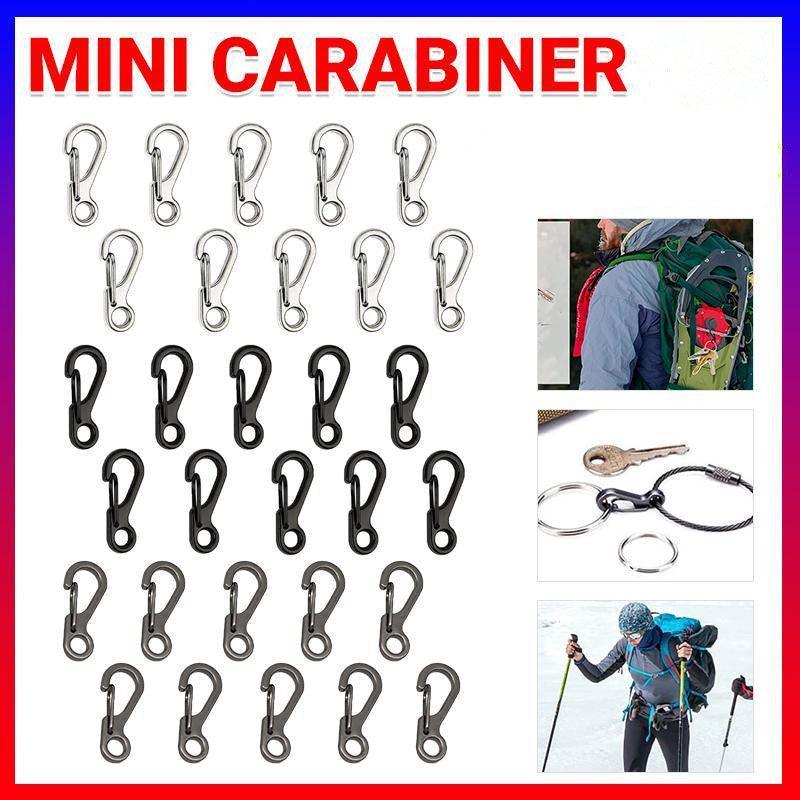 10X Mini Alloy Carabiner Keychain Durable Snap Spring Clip Hook - Silver V528-MINICARABINER-SILVER-721768