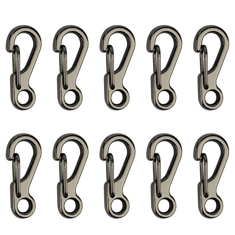 10X Mini Alloy Carabiner Keychain Durable Snap Spring Clip Hook - Silver V528-MINICARABINER-SILVER-721768