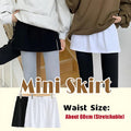 Fashion Hack Mini Skirt Shirt Extenders Adjustable Layering Fake Top Lower-Sweep - Black V528-MINISKIRTSHIRT-BLACK-517090
