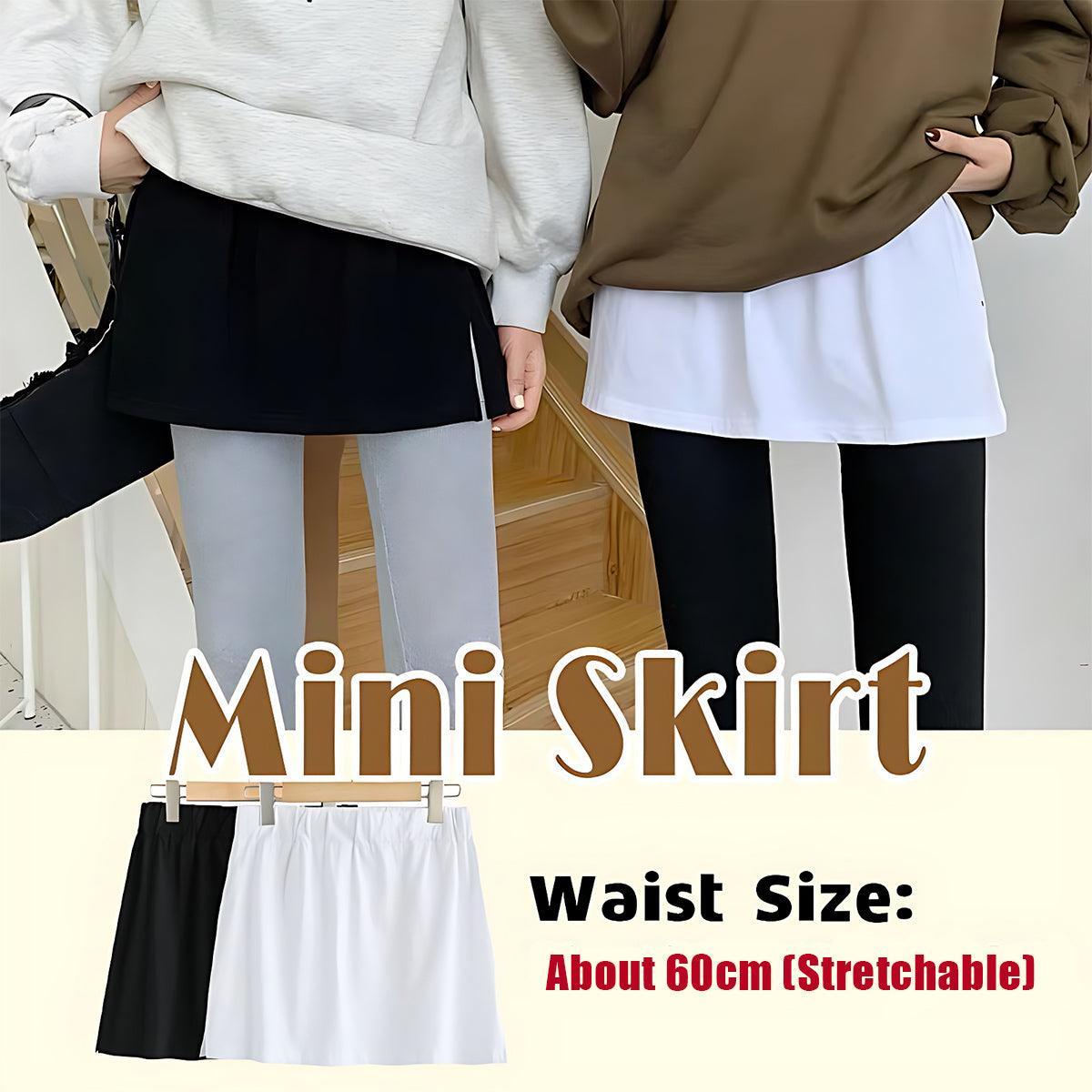 Fashion Hack Mini Skirt Shirt Extenders Adjustable Layering Fake Top Lower-Sweep - Black V528-MINISKIRTSHIRT-BLACK-517090