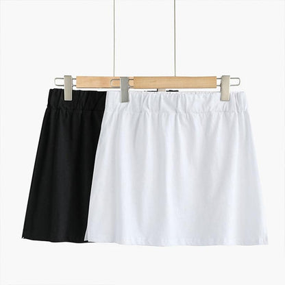 Fashion Hack Mini Skirt Shirt Extenders Adjustable Layering Fake Top Lower-Sweep - Black V528-MINISKIRTSHIRT-BLACK-517090